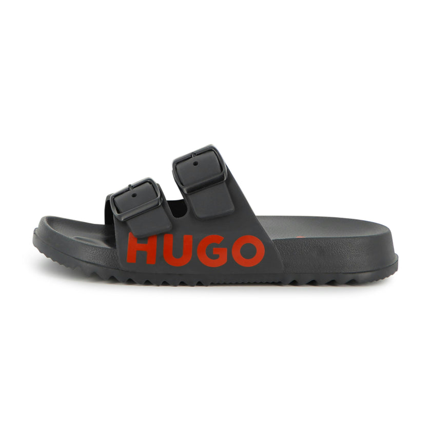 Boys Black Logo Sliders