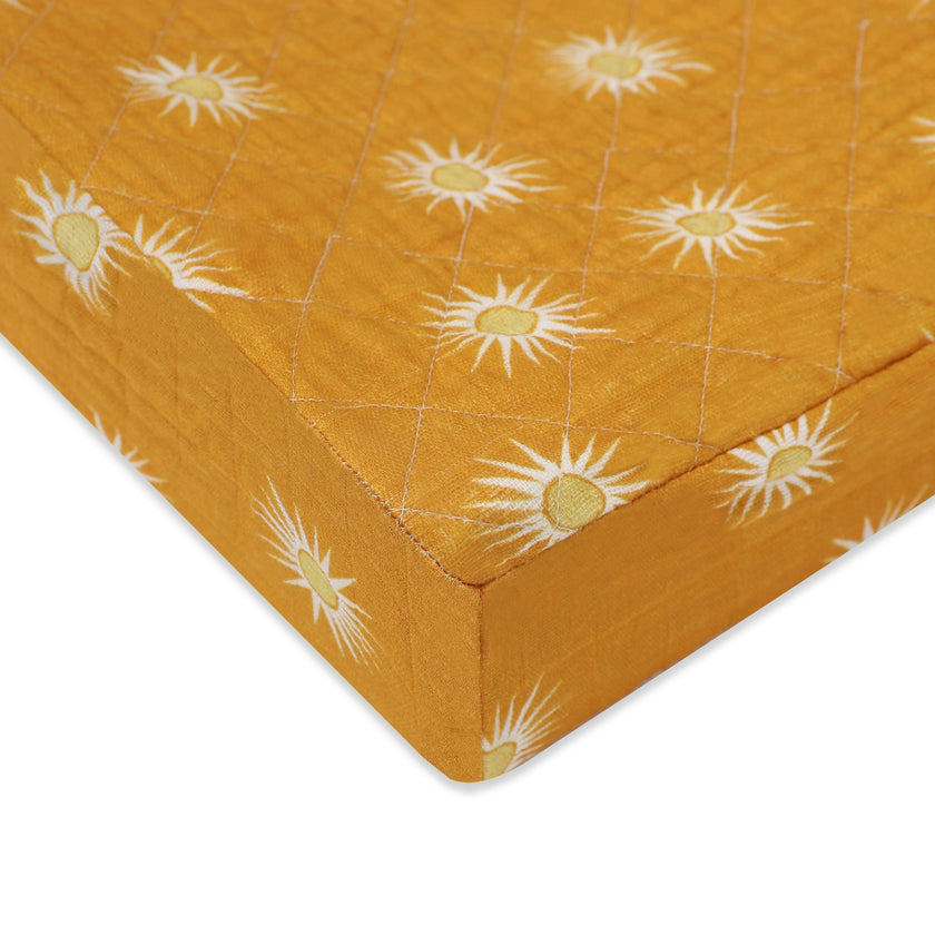 Babyletto Quilted Changing Pad Cover in GOTS Certified Organic Muslin Cotton