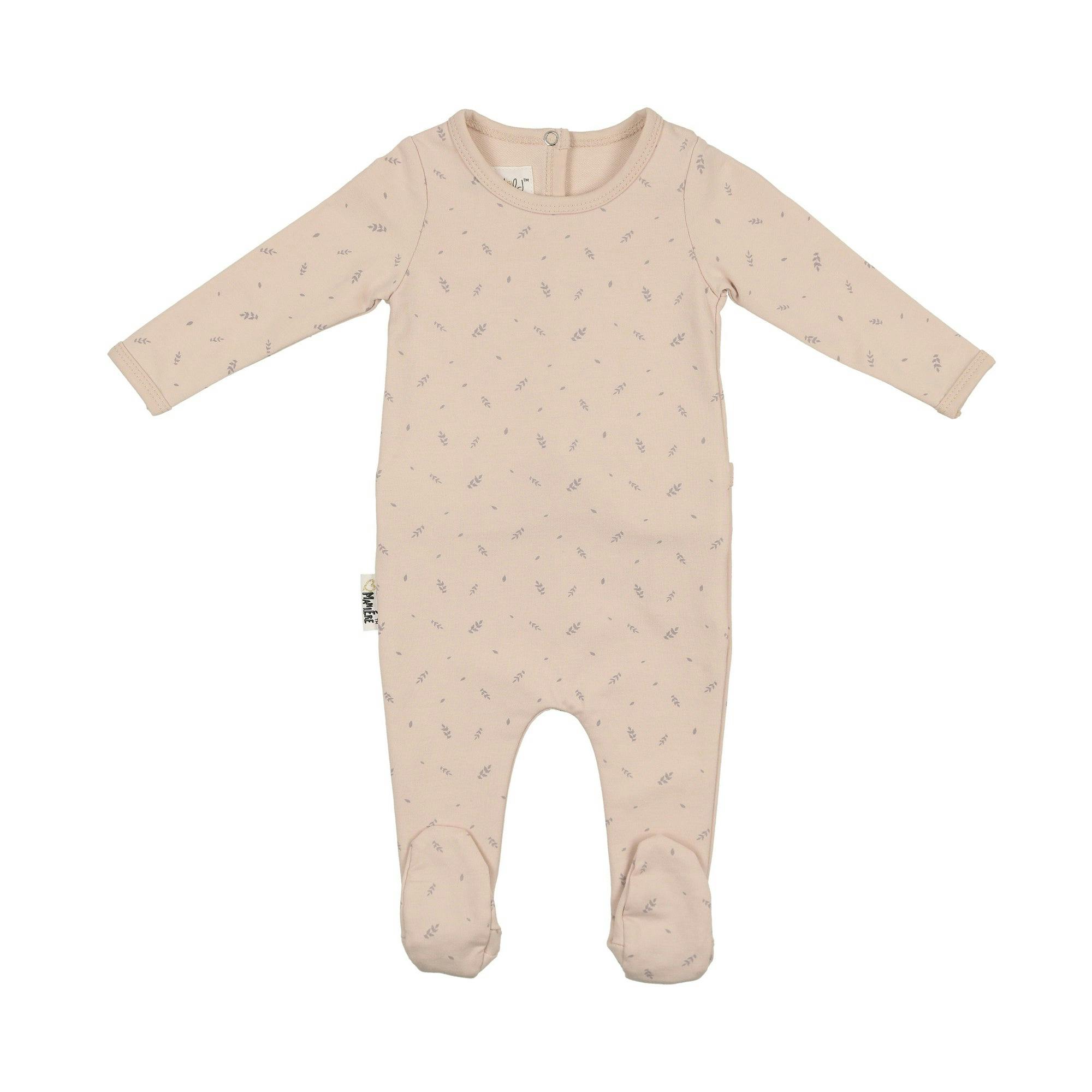Elegant Leaves Footie and Beanie Set