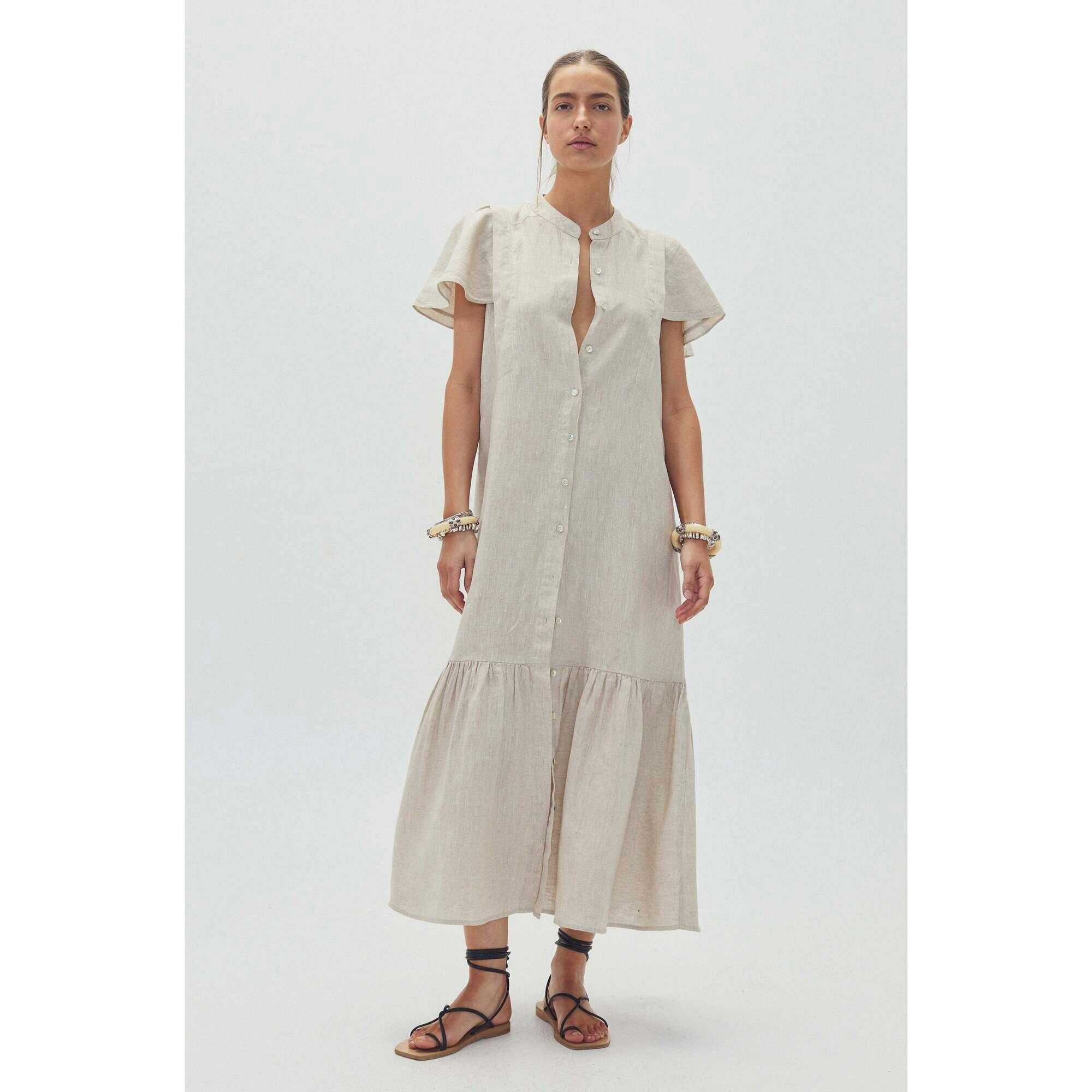 Willow Linen Dress - Natural