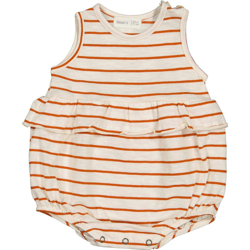Striped Ruffled Waist Tank Top Bubble
