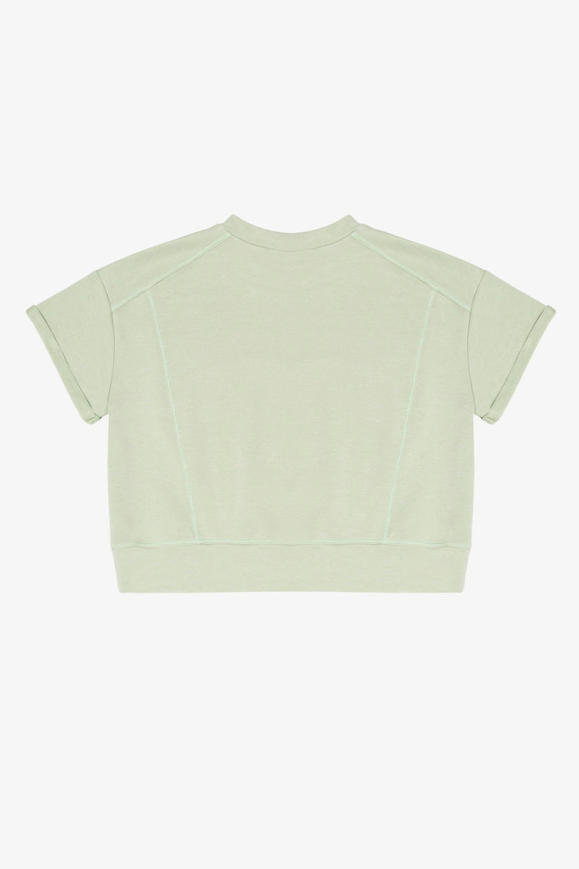 French Terry Rollup Sleeve Waistband Tee