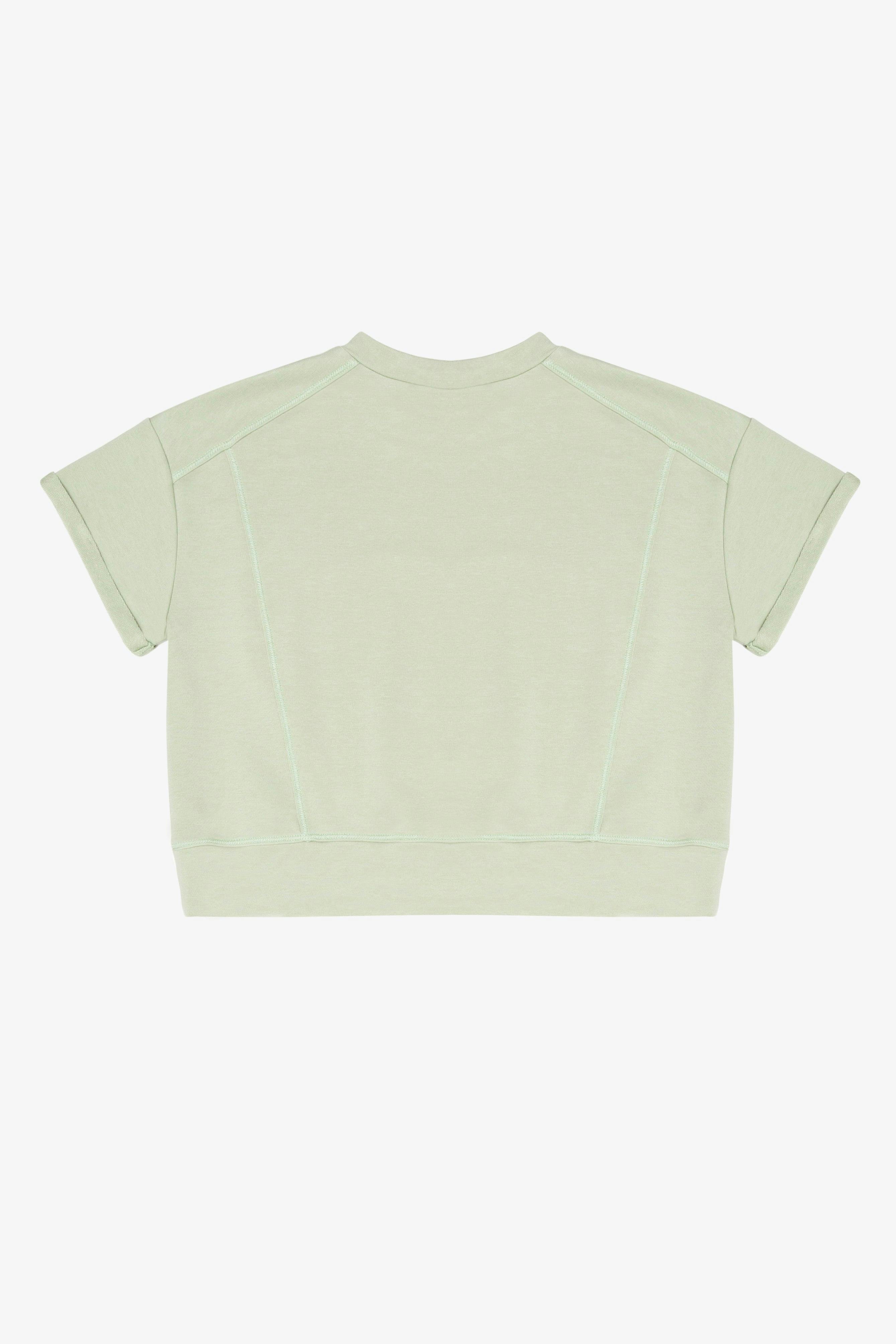 French Terry Rollup Sleeve Waistband Tee