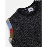 Chunky Ribbed Knit Crew Neck Sleeveless Wide Boxy Fit Tank Top