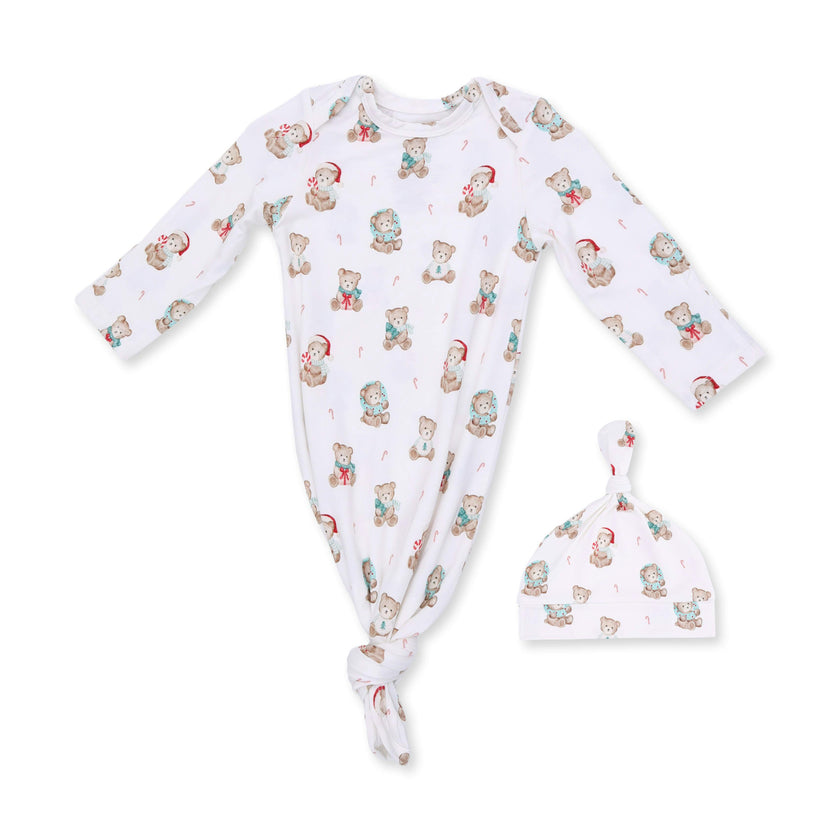 Christmas Teddy Bears Uni - Knotted Gown and Knotted Hat