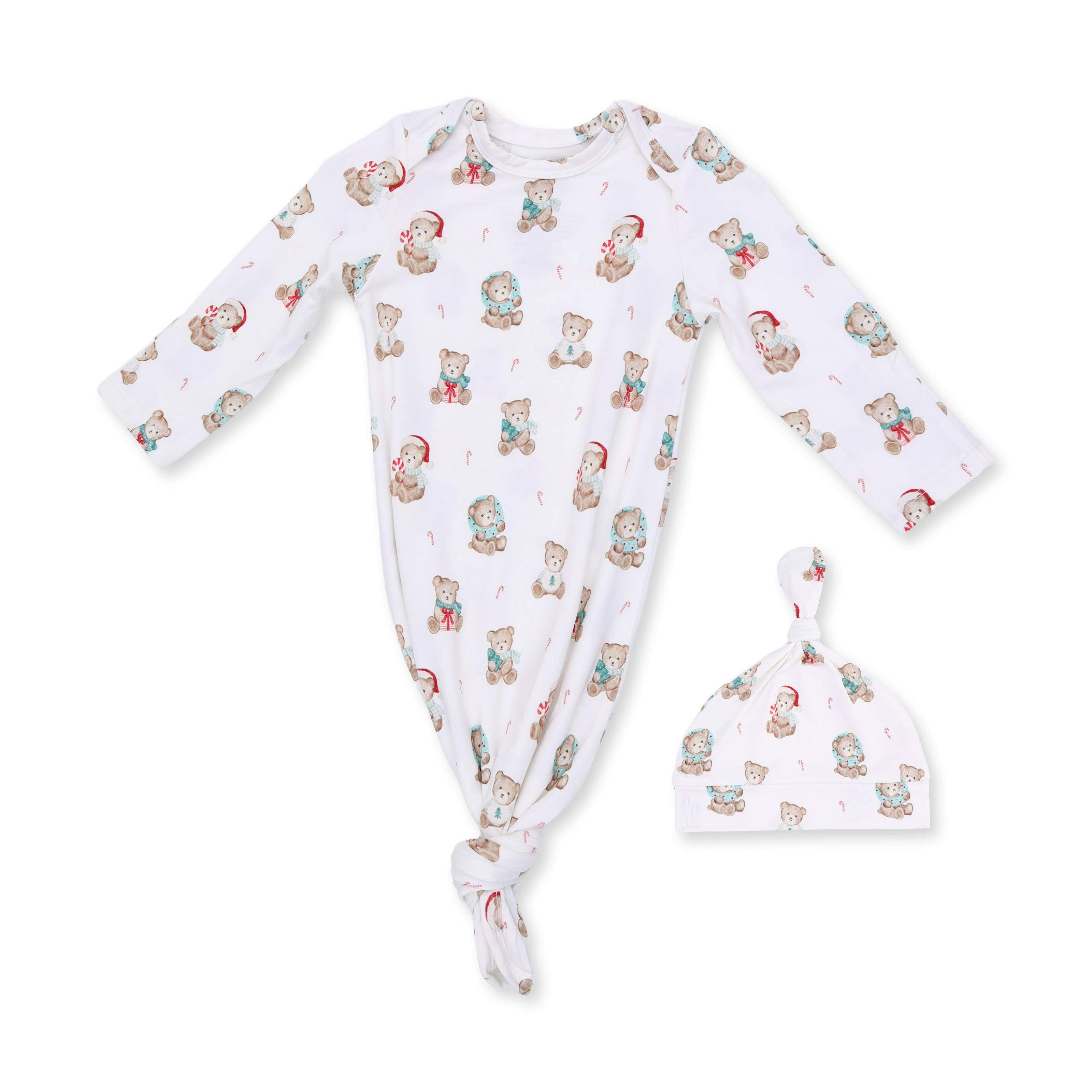Christmas Teddy Bears Uni - Knotted Gown and Knotted Hat
