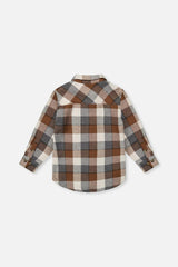 Flannel Shirt Grey And Beige Plaid