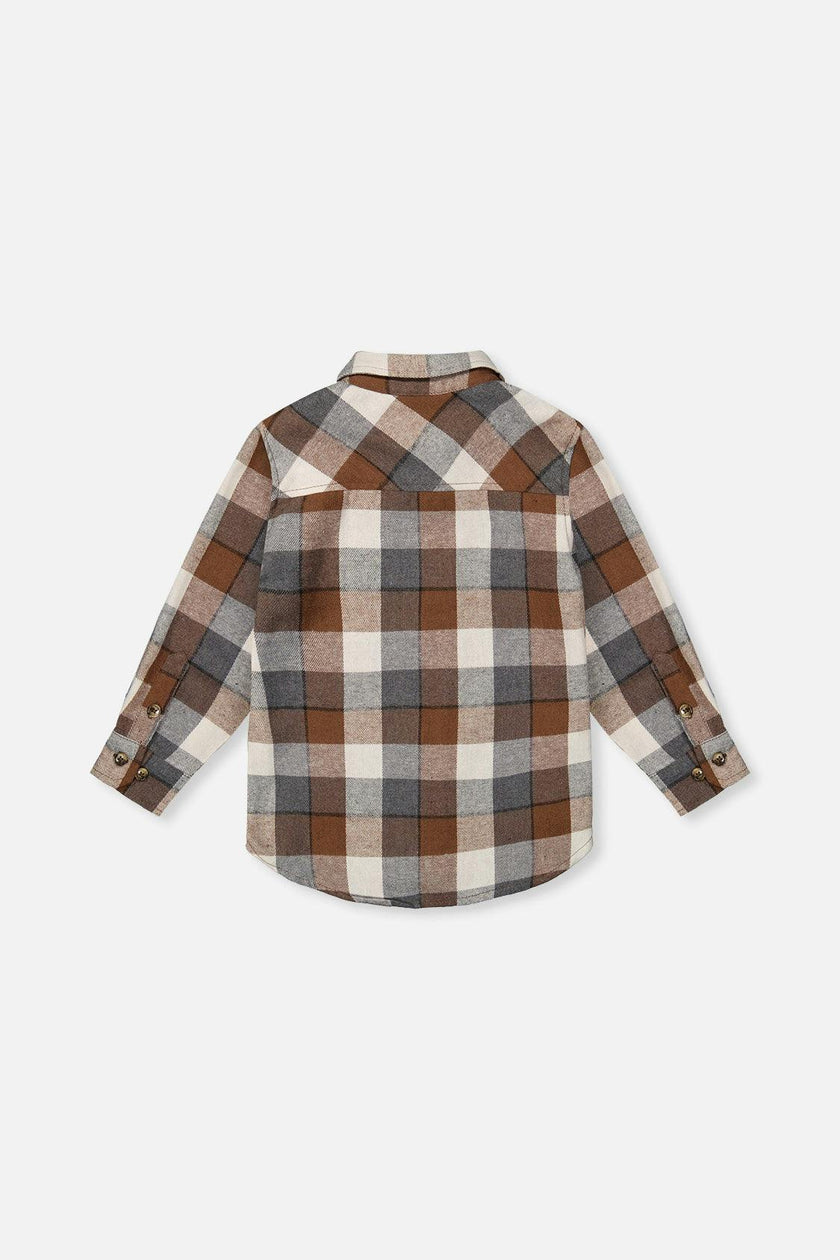 Flannel Shirt Grey And Beige Plaid