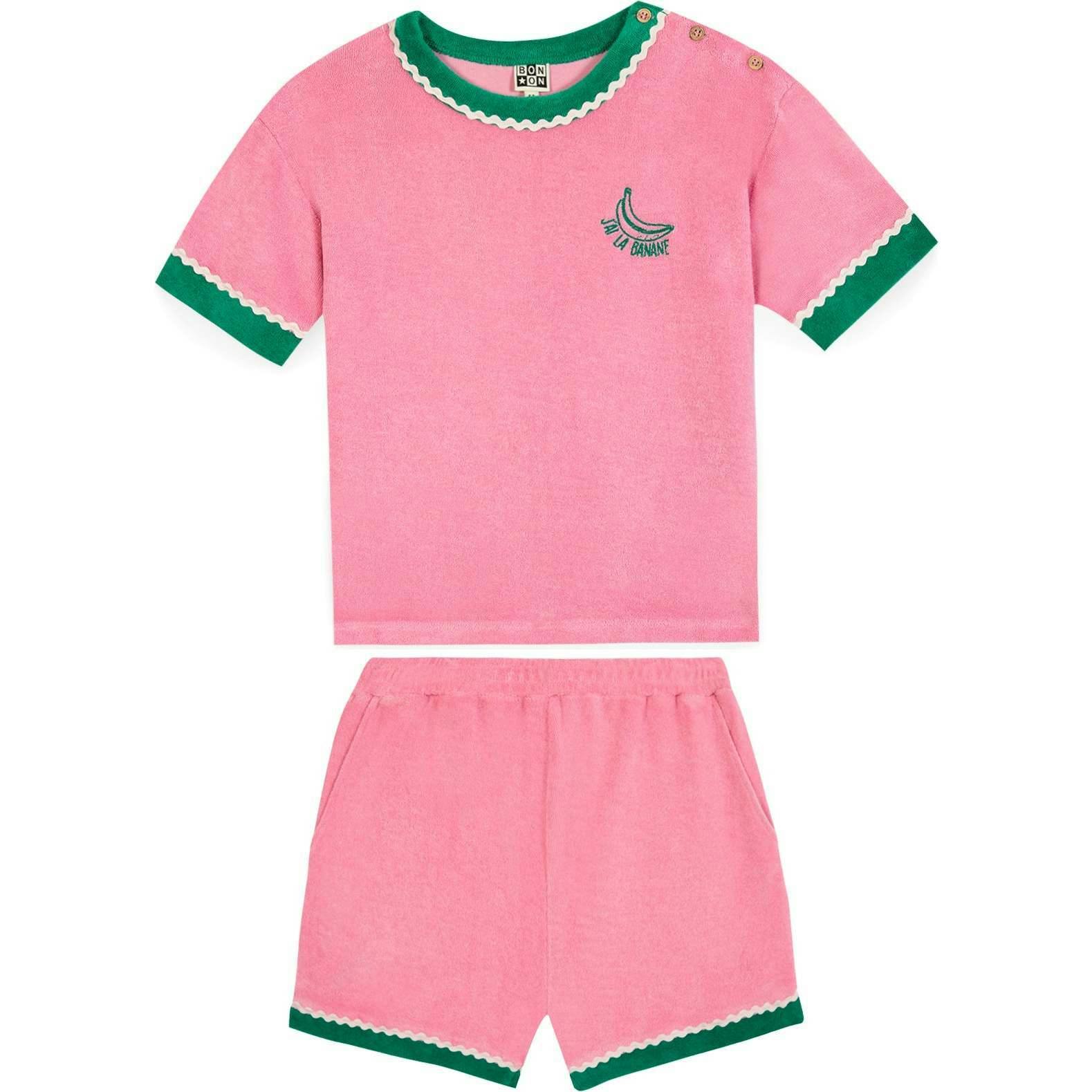 BONTON Livia Terry Shorts Set - Rose Fiesta