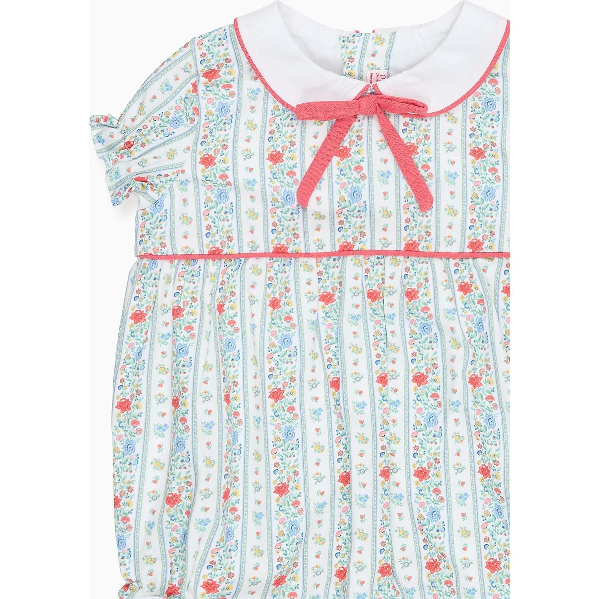 Ivory Rose Stripe Xana Baby Girl Romper