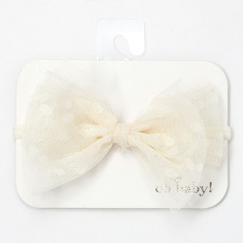Dotted Mesh Bow Nylon Headband