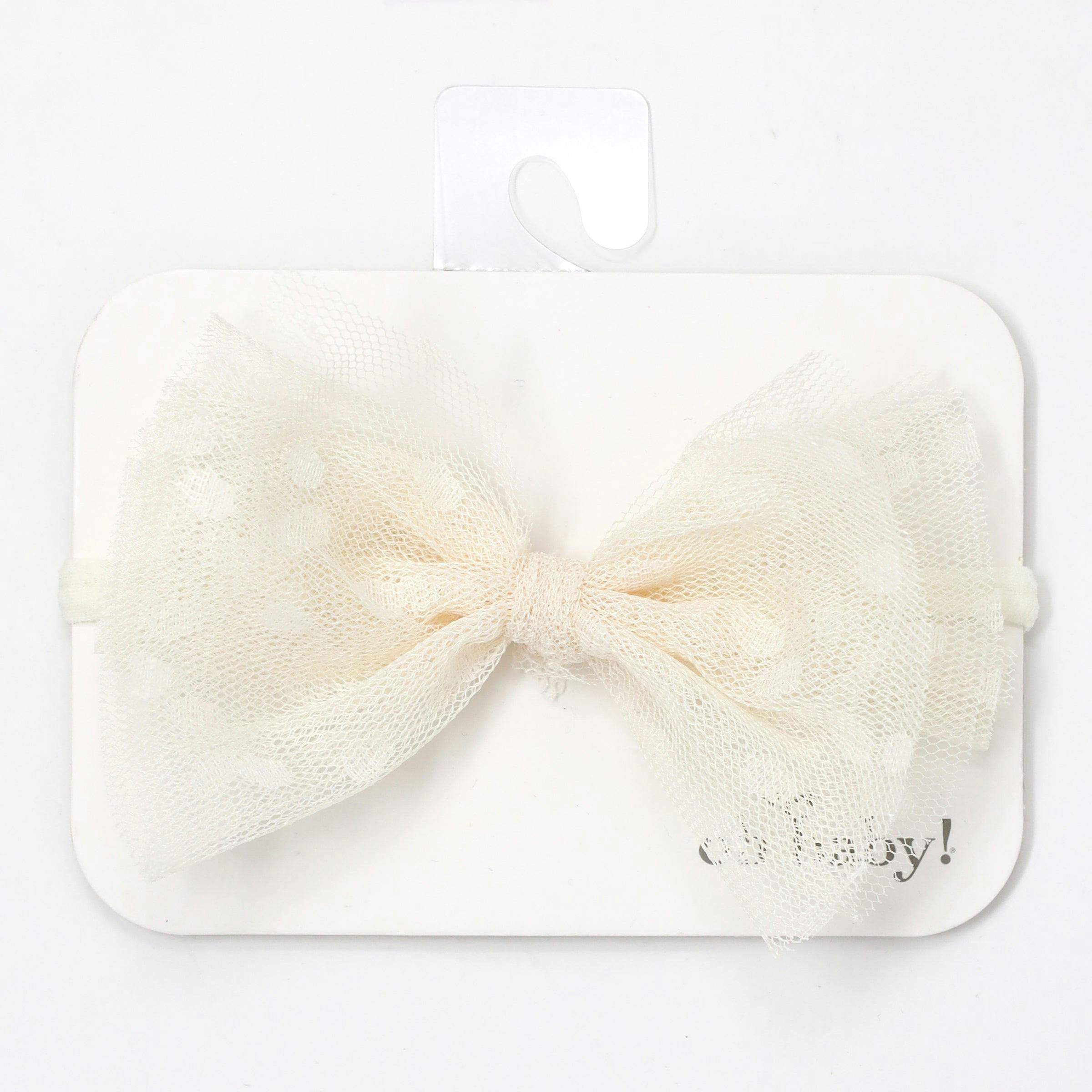 Dotted Mesh Bow Nylon Headband
