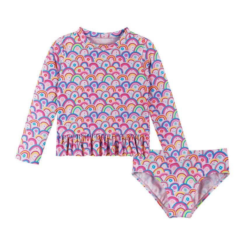 Rainbow Print Long Sleeve Rashguard Set