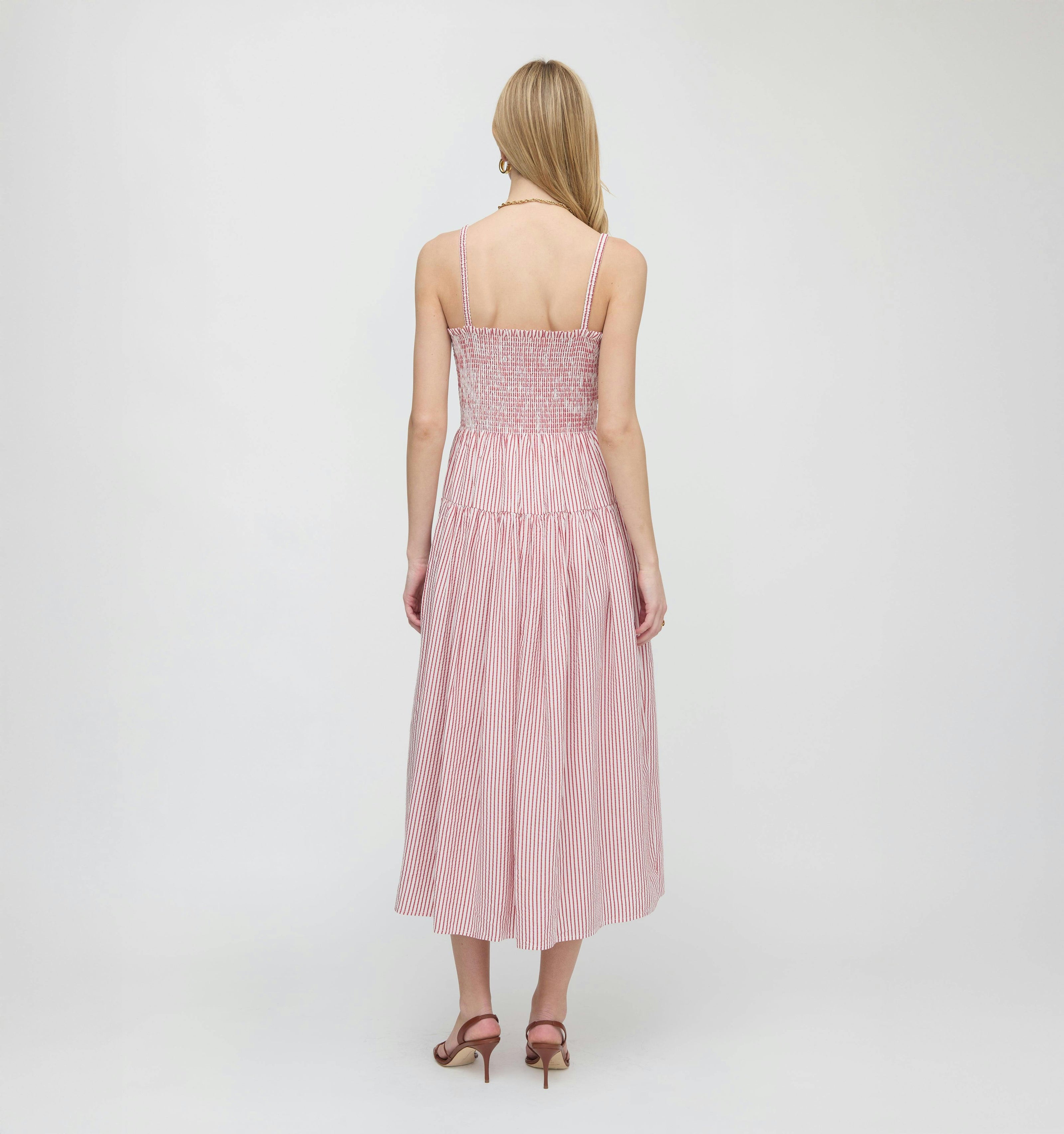 The Rebecca Nap Dress - Red Ticking Stripe