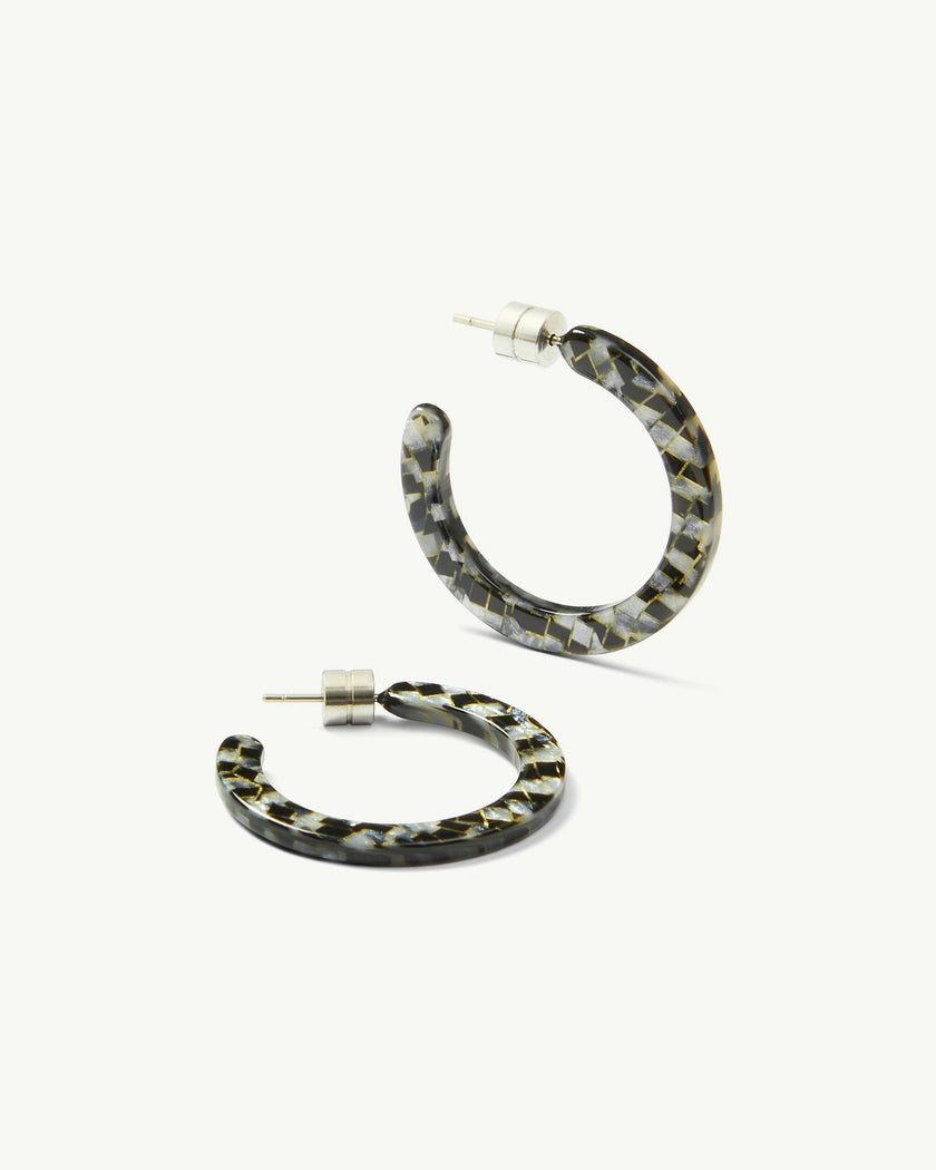Mini Hoops in Perle Noir