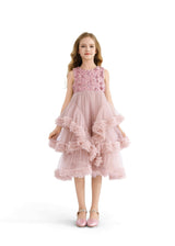 Pink Sequin & Cascading Tulle Gown