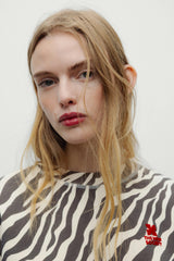 TNS Logo Woman Sweatshirt Zebra Print