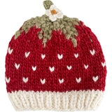 Strawberry Hat, Red and Cream