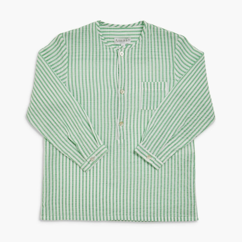 Victor Shirt Mint Stripe