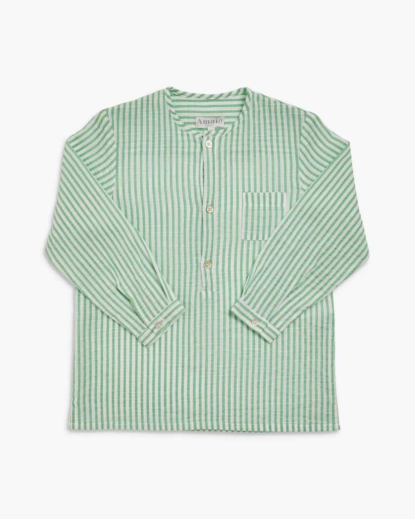 Victor Shirt Mint Stripe