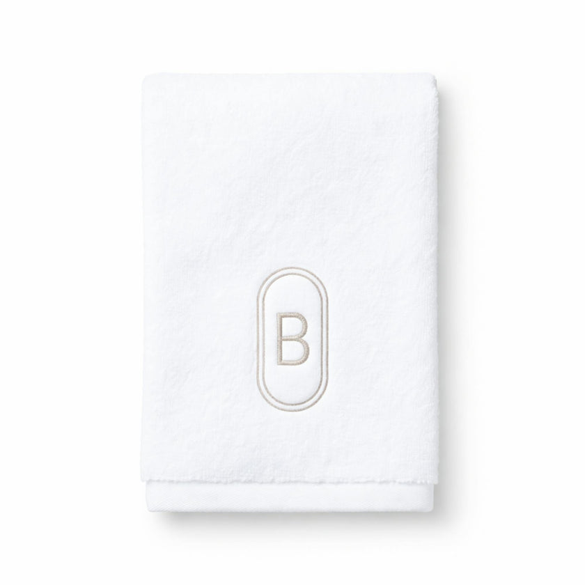 DH Oval Monogram Embroidered Fingertip Towel