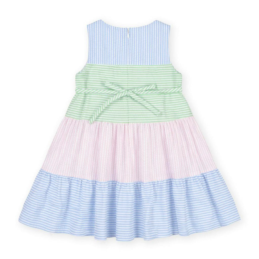 Seersucker Dress With Tulips