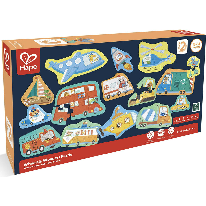 Hape: Wheels & Wonders Puzzle