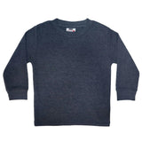 Long Sleeve Distressed Solid Thermal Shirt - Distressed Black
