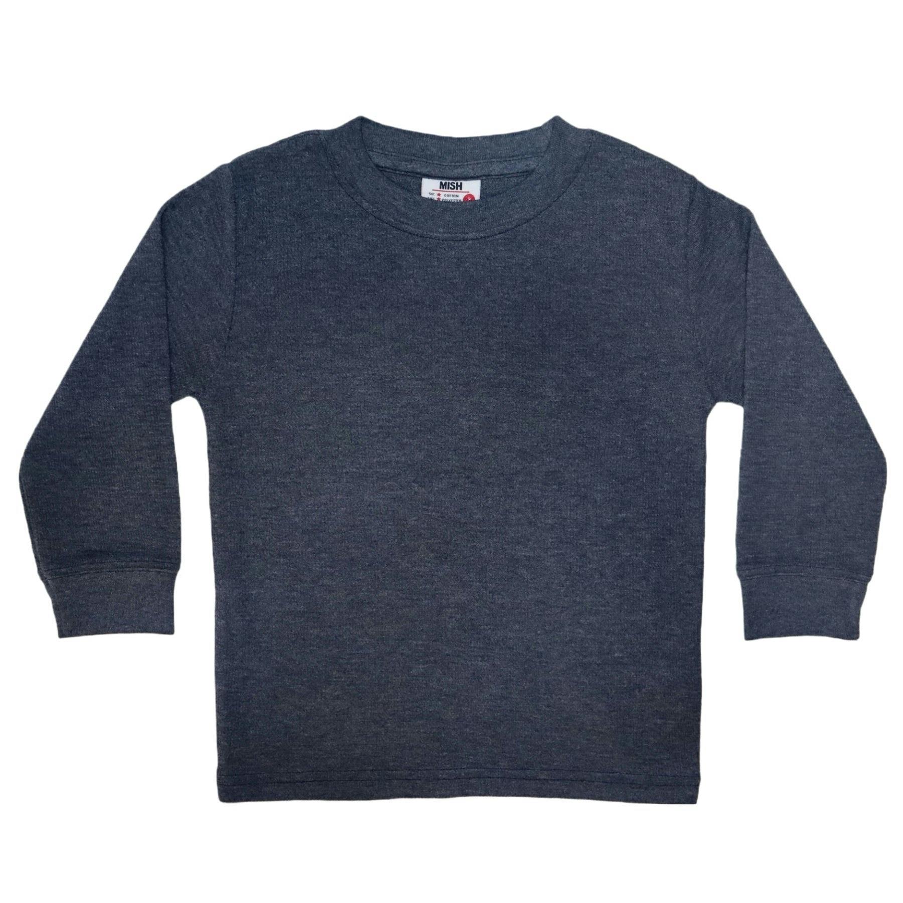 Long Sleeve Distressed Solid Thermal Shirt - Distressed Black