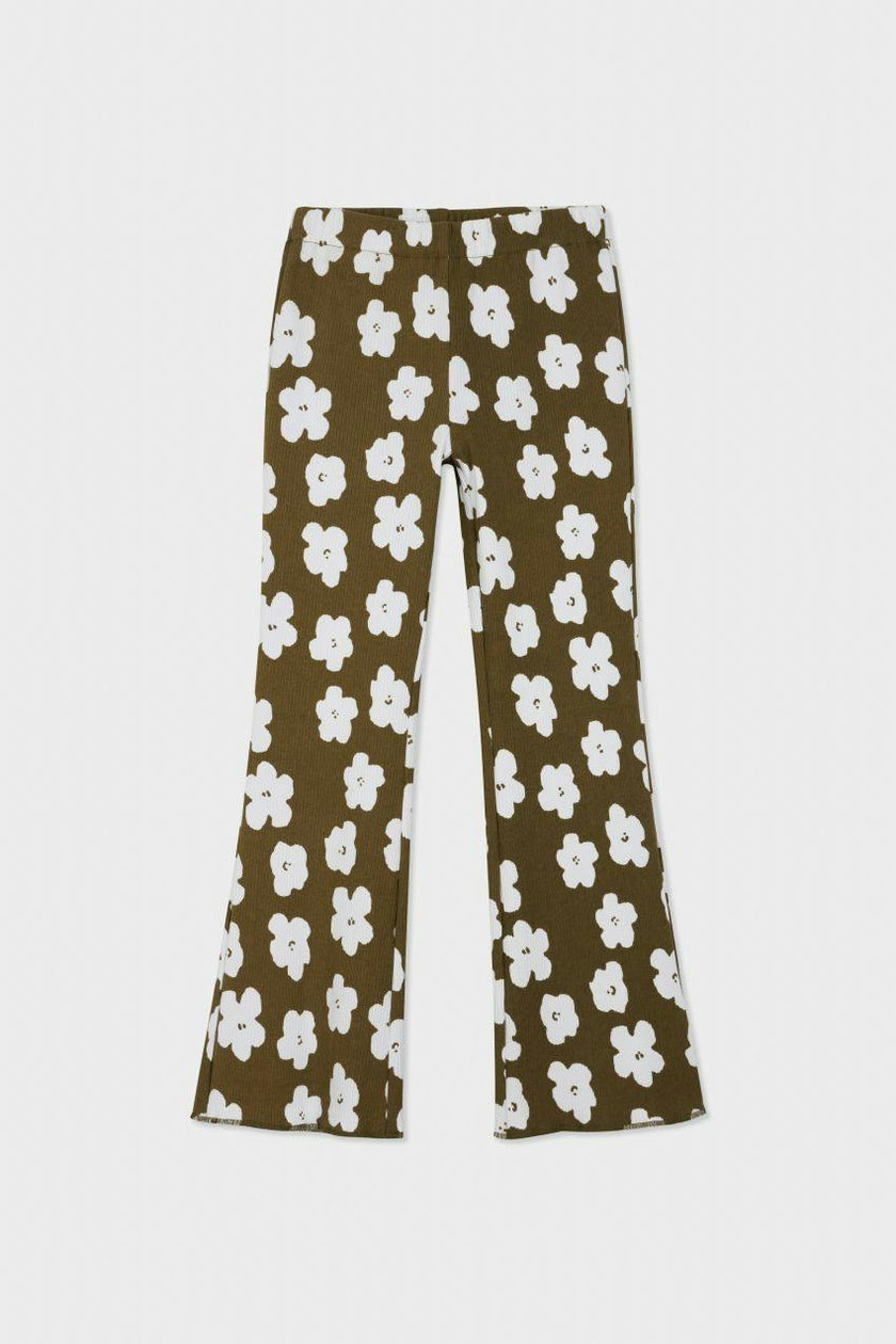 Organic Cotton Blend Flare Ribbed Pant