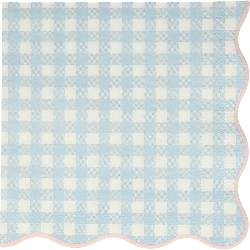 Set of 12 Gingham Large Napkins