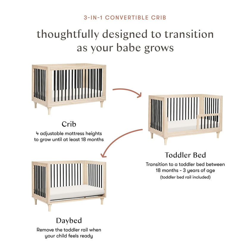 Babyletto Lolly 3-in-1 Convertible Crib with Toddler Bed Conversion Kit