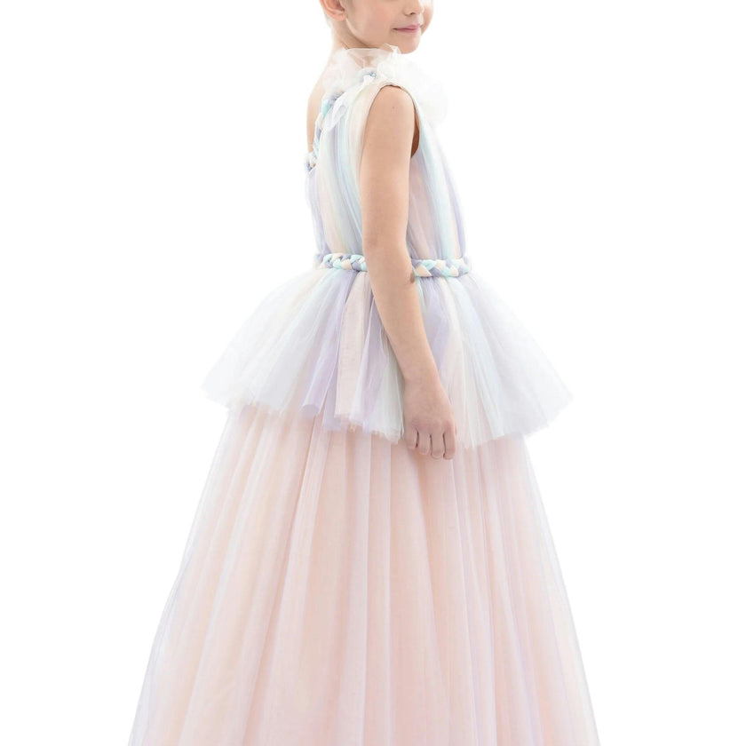 Multicolor Apollo Iridescent Tulle Gown