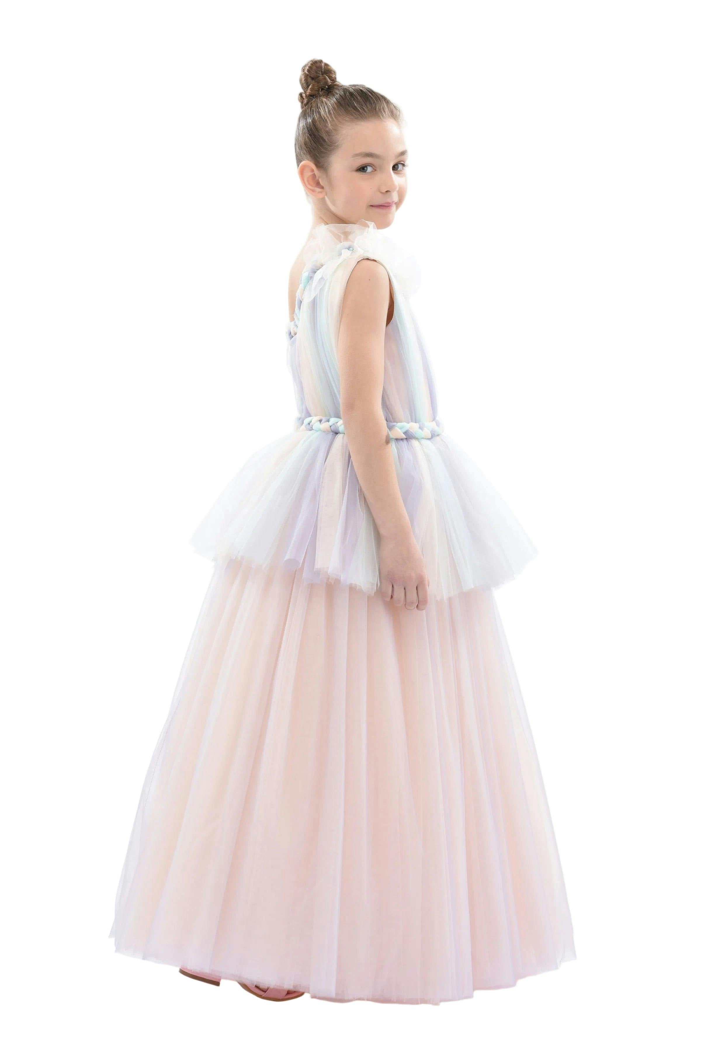 Multicolor Apollo Iridescent Tulle Gown