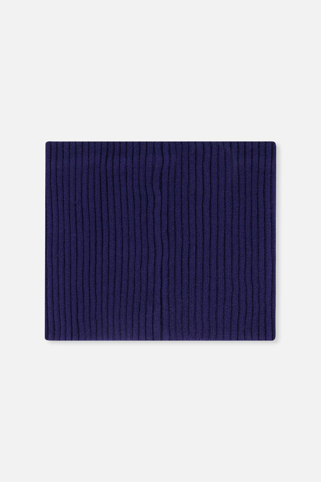 Ribbed Knit Neckwarmer Navy Blue