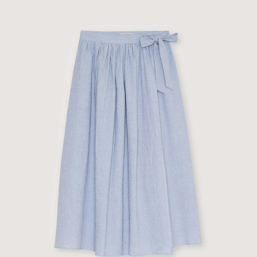 Cloe Woman Long Skirt Summer Midnight Pinstripes