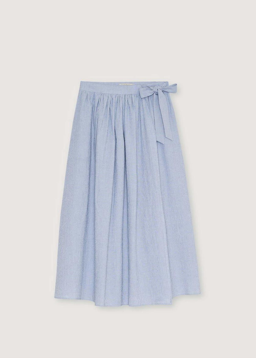 Cloe Woman Long Skirt Summer Midnight Pinstripes