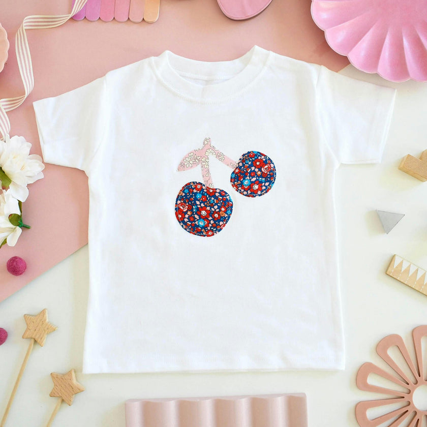 Liberty of London Childrens Cherry Short Sleeve T-Shirt, White