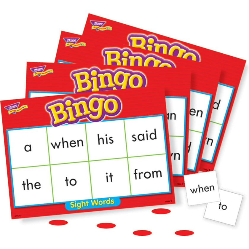 Sight Words Bingo - Language Building Skill Game for Home or Classroom