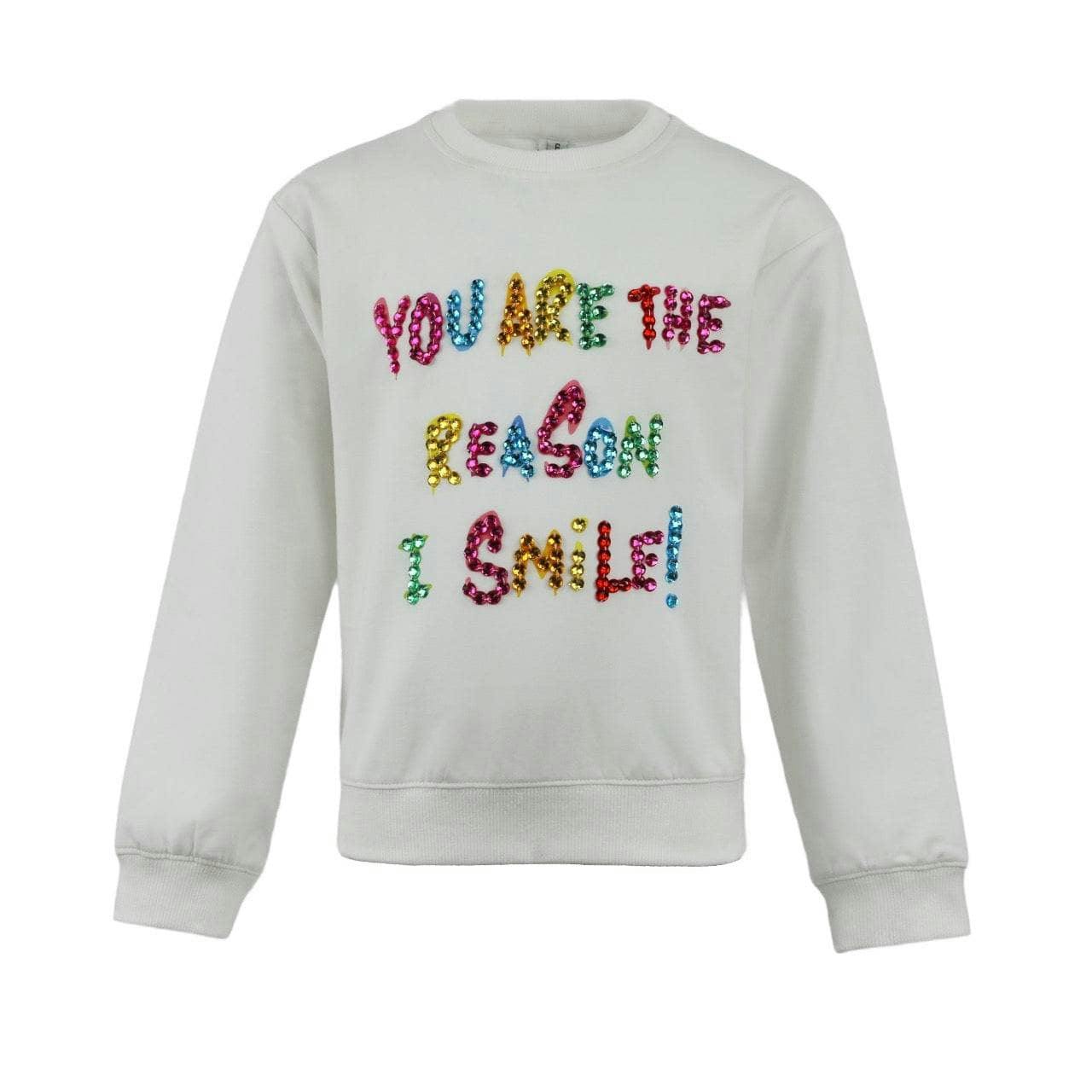 White You are The Reason I Smile Sweatshirt