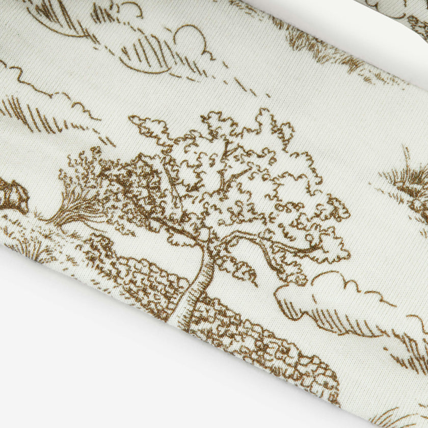 Country Toile Luxe Stretch Knotted Headband