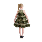 Green Elysia Tiered Ruffle Dress
