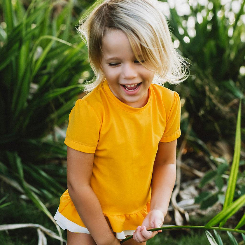 Rashguard Lilia - Mango yellow and ivory