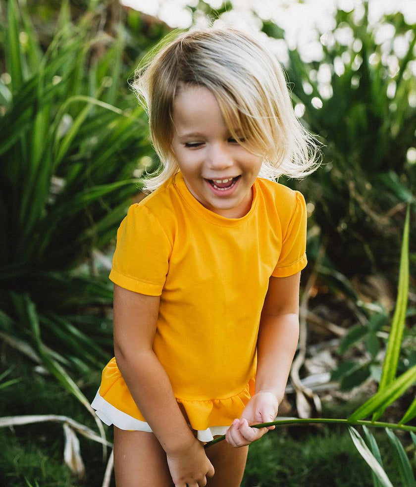 Rashguard Lilia - Mango yellow and ivory