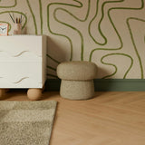 Mini Mushroom Pouf in Latte Teddy Loop