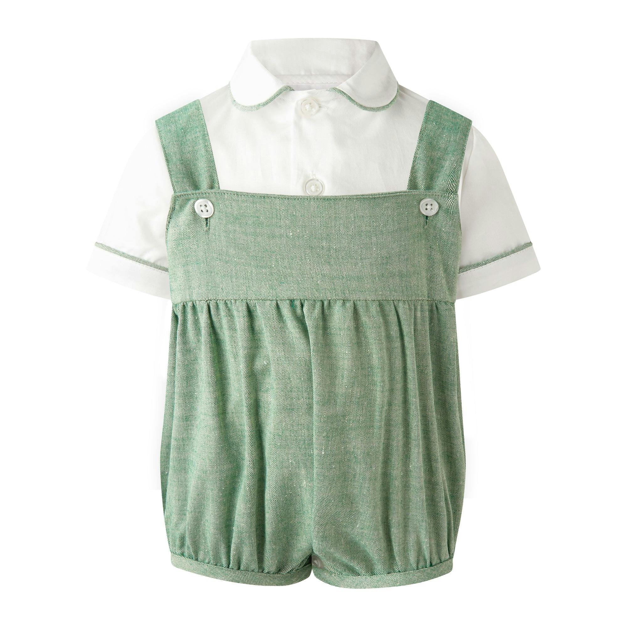 Green Chambray Bubble and Shirt Set