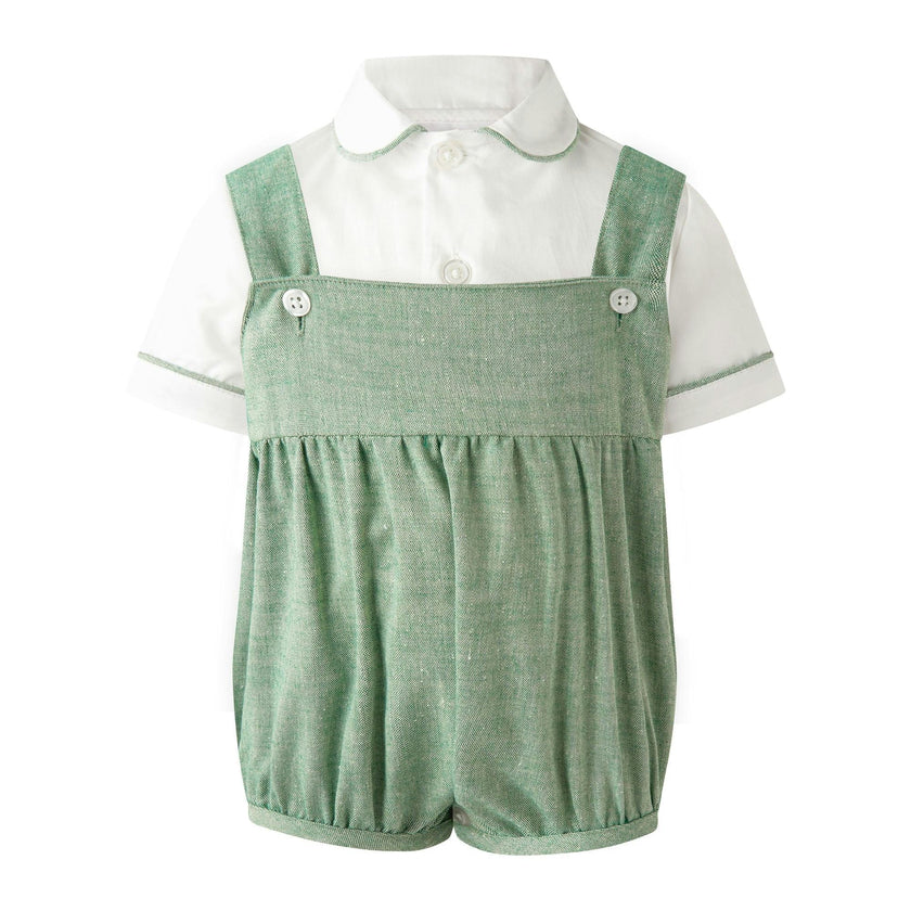 Green Chambray Bubble and Shirt Set