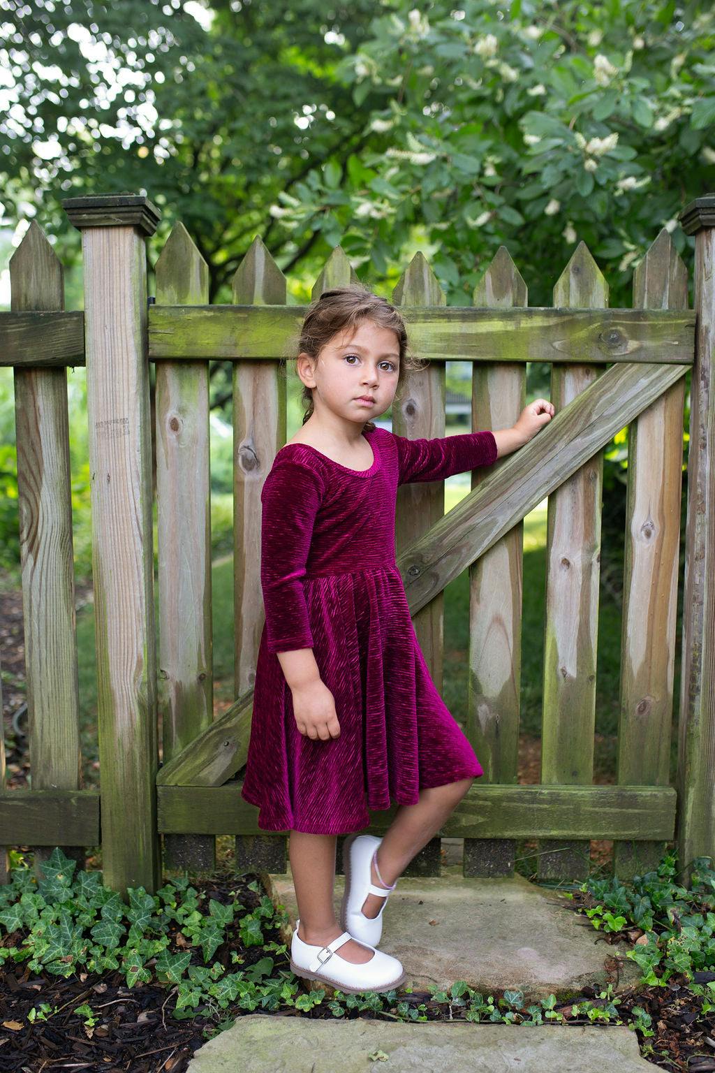 Holiday Twirly Dress in Burgundy Bodre