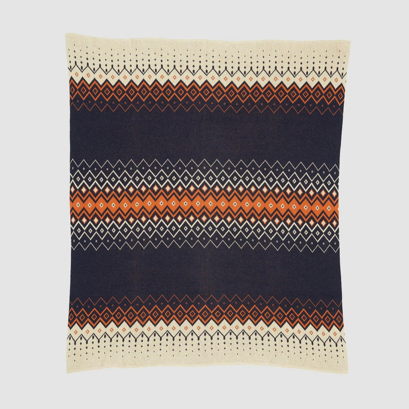 Cotton Sustainable Knit Throw Blanket | Vintage Icelandic