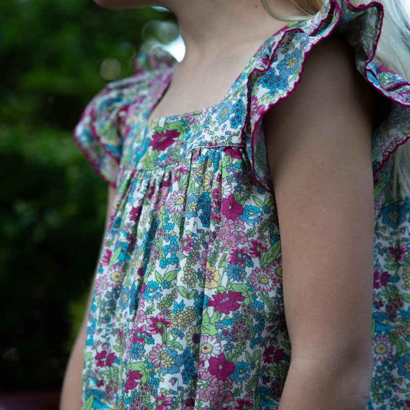 Girls Everly Square Neck Dress | Berry Grove